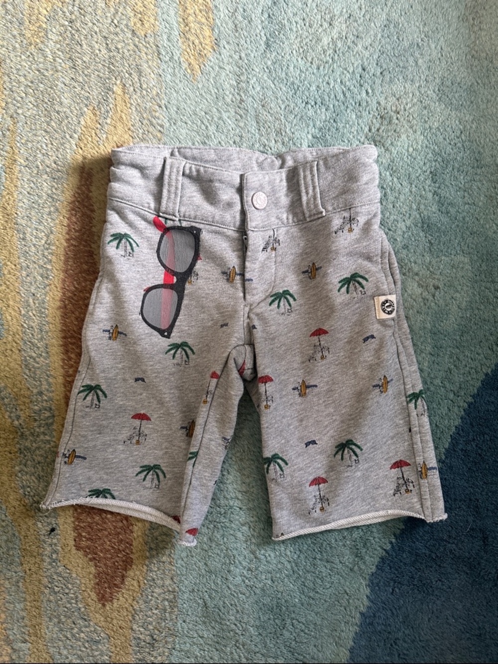 Mini Shatsu Palm & Beach-Print Pull-On Shorts